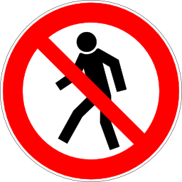 Download free red round pictogram pedestrian prohibited icon
